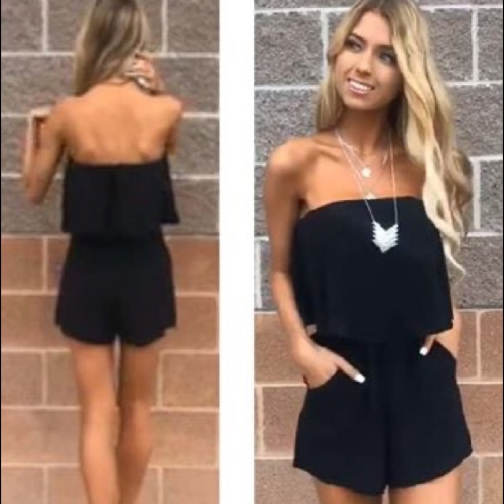 Black sleeveless romper